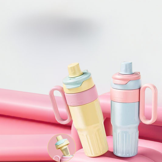 780ml Gradient Double Drink Thermal Cup Stainless Steel With Lid Coffee Cup Thermos Large Capacity Straw Cup For Male And Female
